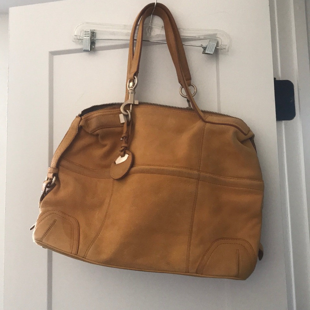Hugo Boss Yellow Suede Bag